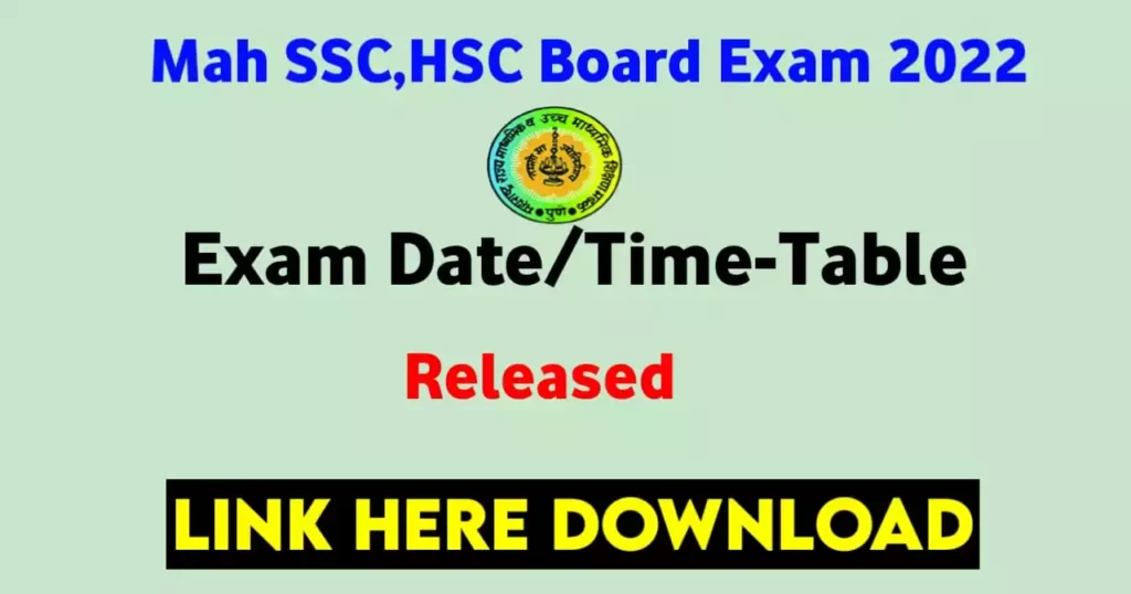 Maharashtra SSC HSC Exam Time-Table 2022
