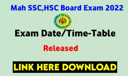 Maharashtra SSC HSC Exam Time-Table 2022