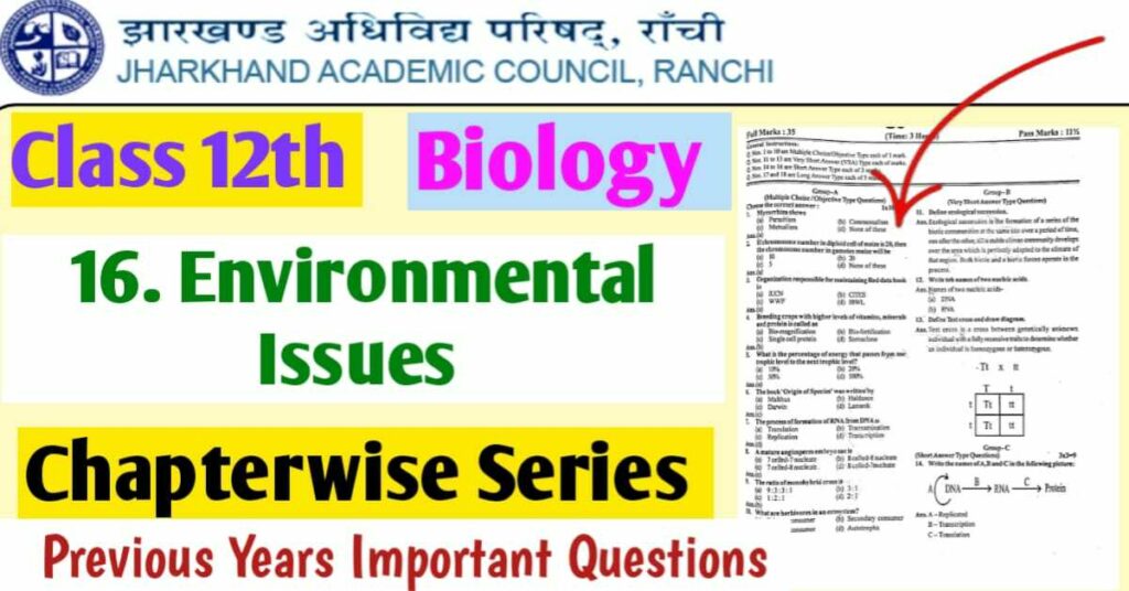 JAC 12th Biology Important Questions Ch 16