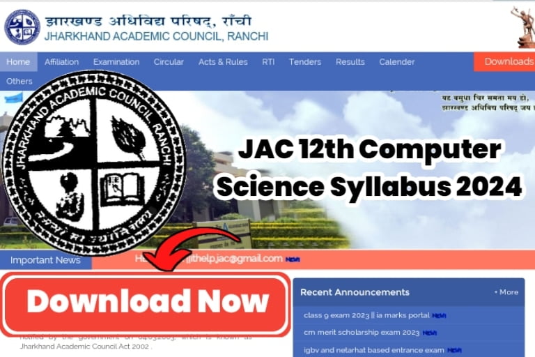JAC 12th Computer Science Syllabus 2024