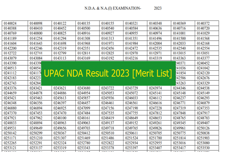 UPSC NDA Result 2023 Merit List Out [Download Now] » Jharkhand Lab
