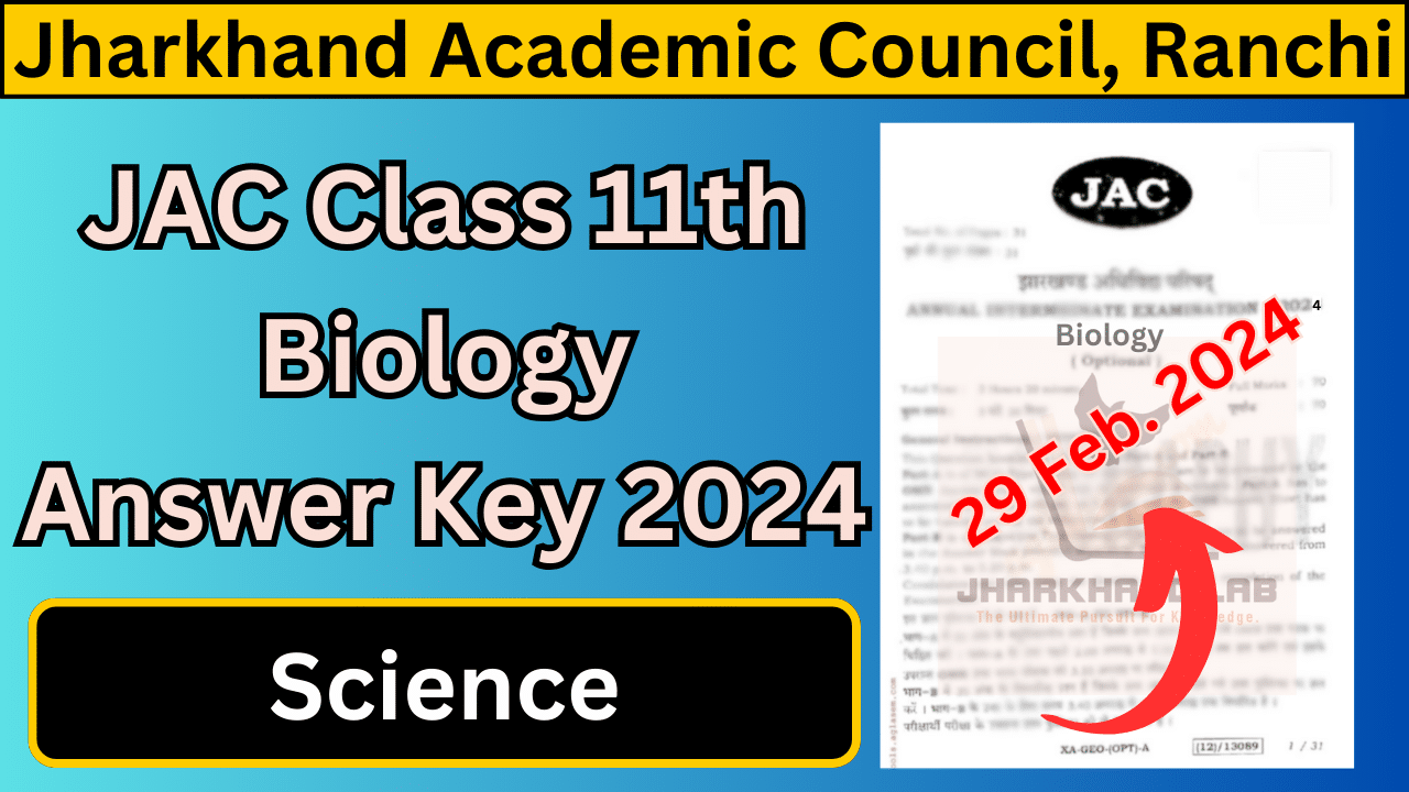 JAC 11th Biology Answer Key 2024 Science