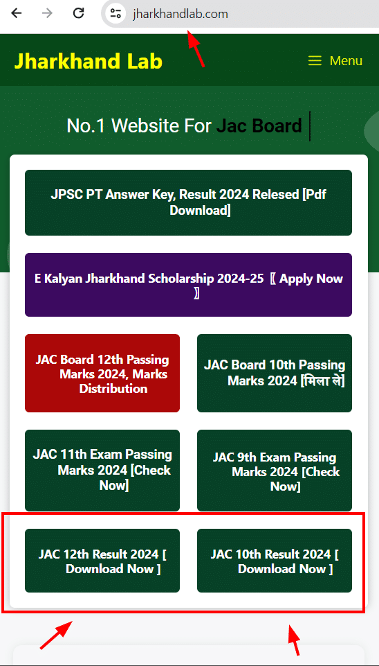 Jac board 10th 12th result 2024 direct link