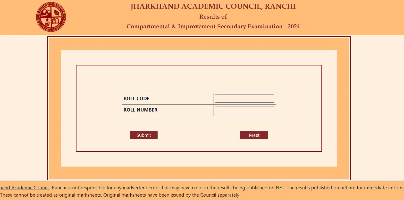 JAC 10th 12th Compartment and improvement result 2024