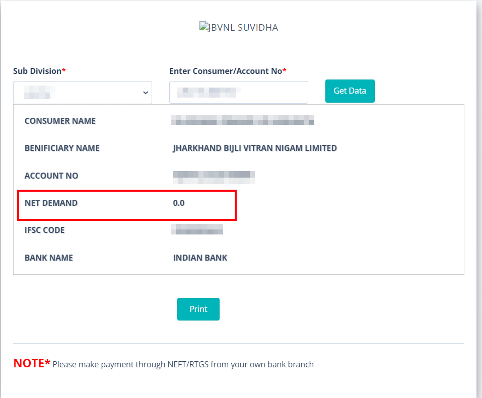 Jharkhand Consumer Electricity Bill Status 